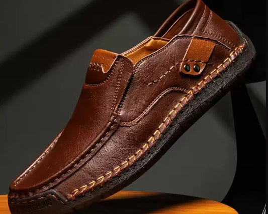 anti skid brown semi formal shoes